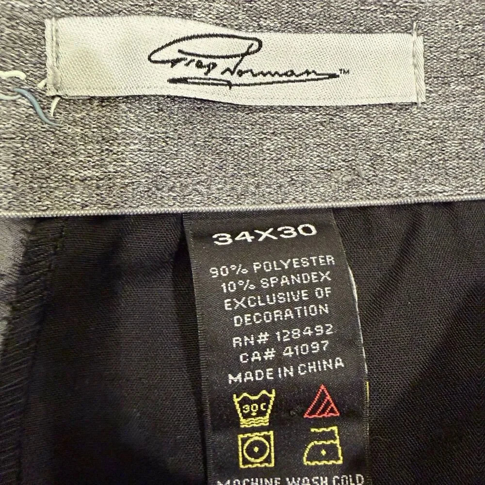 Greg Norman Everbest‎ Pants Mens 34x30 Golf Athleisure Gray Stretch Chinos